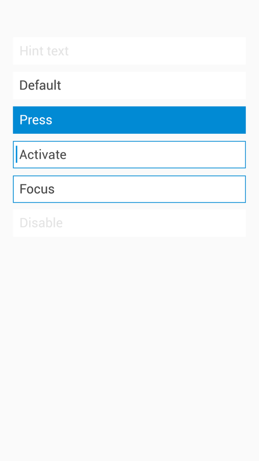 Design system specification for text field states