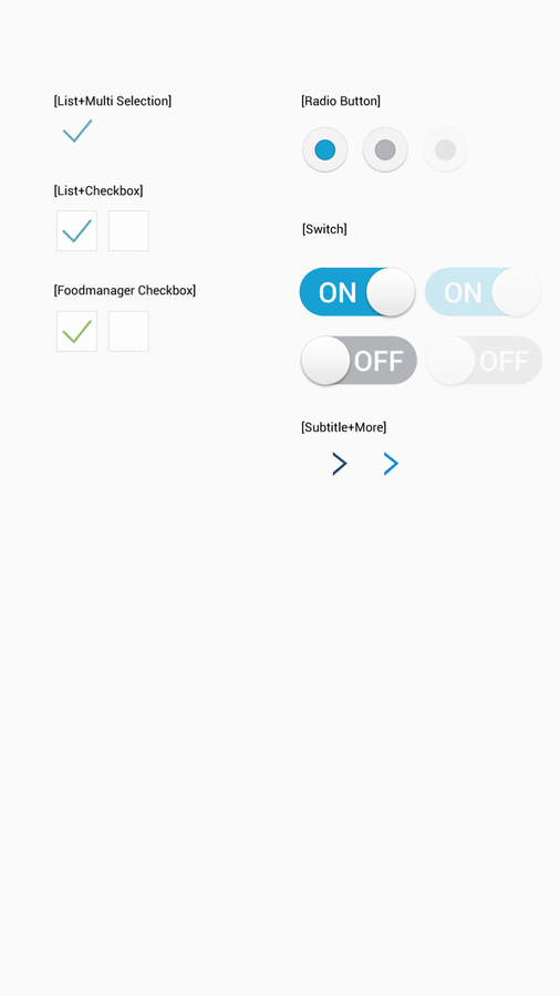 Design system specification for radio buttons, checkboxes, and switches