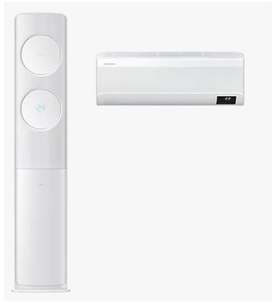 The Samsung air conditioner hardware: floor standing and wall mounted units