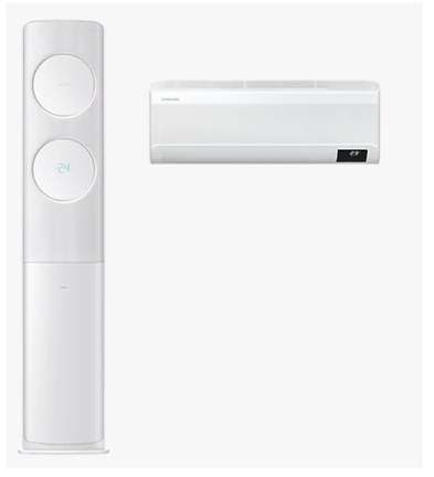 The Samsung air conditioner hardware: floor standing and wall mounted units